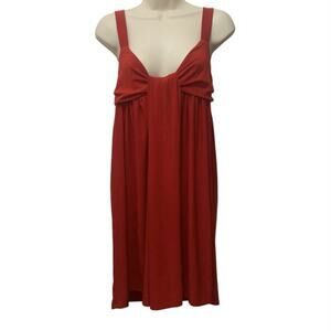 As U Wish Red Y2K Babydoll Empire Waist Mini Dress Bow Front Stretchy M